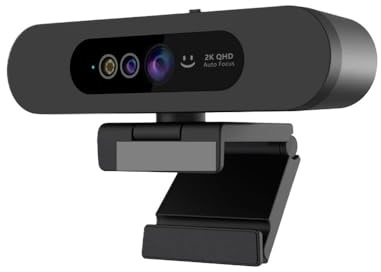 AYJYZHIAG Webcam 2K 1080P Windows Hello, Reconnaissance de Connexion, caméra PC for visioconférence/Cours en Ligne/Diffusion Direct(1080P)