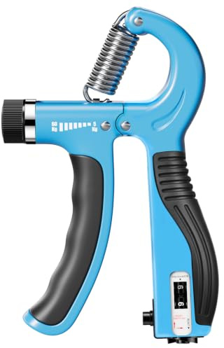 JTHEW Grip Strength Trainer - Résistance réglable de 5 à 60 kg - Appareil de renforcement de la main et de l'avant-bras avec compteur intelligent pour le sport et la rééducation