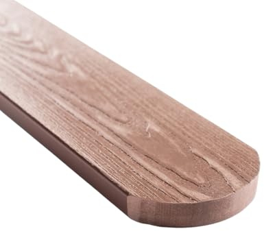 Mega Holz WPC Zaunlatten Paket BRAUN 80 cm - 10x Zaunbrett mit runden Kopf & Holzmaserung - langlebig, Witterungsbeständig, Pflegeleicht & massiv - Wetterfeste WPC Bretter für den Garten & Balkon
