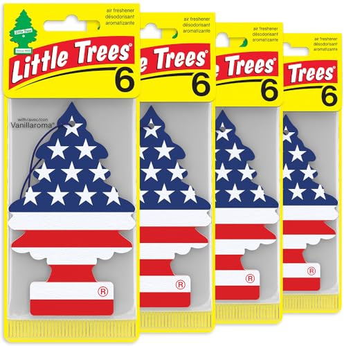 LITTLE TREES Car Air Freshener | Hanging Tree Provides Long Lasting Scent for Auto and Home | 24 Air Fresheners | Stars and Stripes