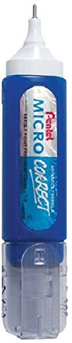 Pentel Micro Correct Correction Tipp Ex Pen White Fluid White Out Orginal Metal Tip Nib - 12ml ZL31 (Pack Of 1)