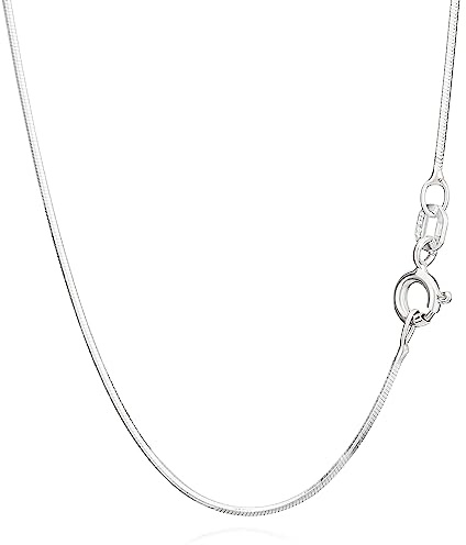 NKlaus Schlangenkette aus echtem 925 Sterlingsilber, 0,80mm breit, 1 Stück | Nickelfrei; in verschiedenen Längen erhältlich