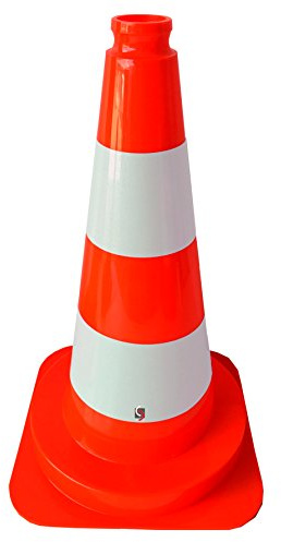Verkehrsleitkegel/Verkehrskegel - Höhe: 50cm - rot/weiß