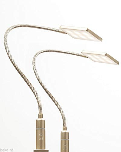 kalb Material für Möbel 4W LED Bettleuchte Leseleuchte Flexleuchte Nachttischlampe Bettlampe Leselampe, Auswahl:2er Set messing matt