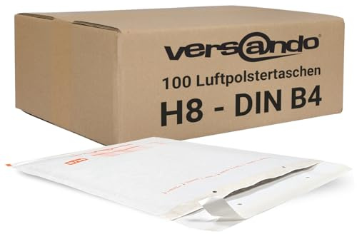 versando 100x H8 Luftpolsterumschläge Innenmaß 270 x 360 mm Außenmaß 290 x | 370 mm weiß für DIN B4