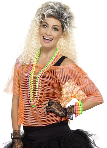 Smiffys Haut filet, orange fluo Halloween