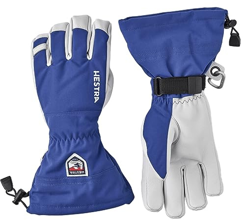 Hestra Heli Ski 5-Finger Handschuhe Skihandschuhe Fingerhandschuhe Damen/Herren - mit Futter, Klettverschluss, Klettverschluss Winter Herbst-Winter - 9 HS blau