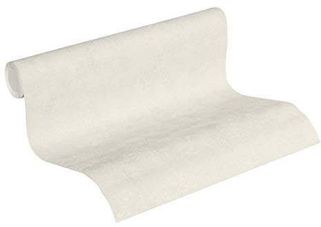 A.S. Création Vliestapete Neue Bude 2.0 Edition 2 Tapete in Vintage Uni Optik 10,05 m x 0,53 m weiß creme Made in Germany 374162 37416-2