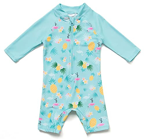 BONVERANO Traje baño bebé protección Solar UPF 50+ Cierre Cremallera (piña, 18-24 Meses)