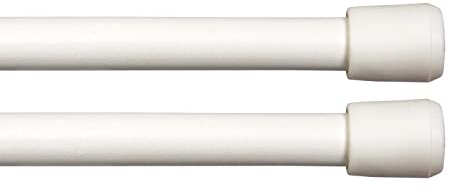 Interior Living 28-48 in. Adjustable Spring Tension Rod, 2-Pack, 7/16 in. Diameter, White