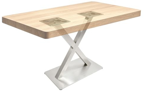 RainWeel Tischgestell X Form Tischbein aus Edelstahl Esstisch Untergestell DIY Tischkufen Höhe:72cm