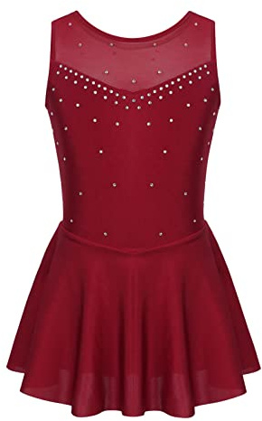 Oyolan Mädchen Ballettkleidung Ballettkleid Kinder Tanzbody Balletttrikot Tanzkleid mit Chiffon Rock Tütü 3-14 Jahre