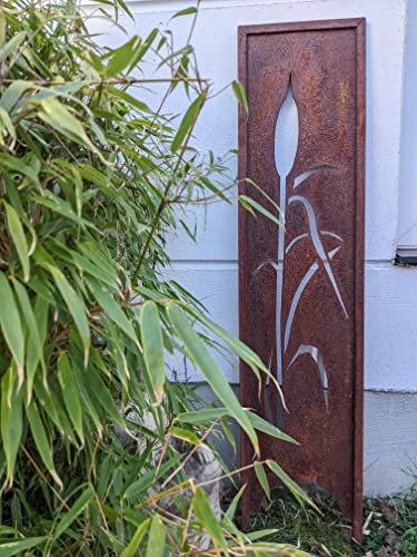 Zen Man Ädelgaller trädgård tavla trädgårdsskylt rost metall tavla trädgårdsskylt B 29 cm H 125 cm