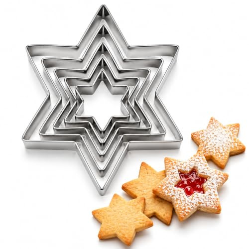 5-teiliges Stern-Ausstechformen-Set aus Edelstahl | Sternformen in mehreren Größen für Plätzchen, Fondant, Gebäck und Dekoration