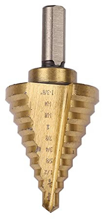 Brocas de taladro paso a paso, acero de velocidad 10 de 1/4 a 1-3/8 pulgadas