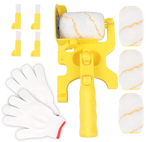 Yangyou 11Pcs Paint Roller Brush Set Multifunctional Hand- Clean-Cut Paint Edger Roller Brush Portable Tool