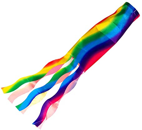 FUBESK for RAINBOW WindSock Streamer Flags Festivals Caravan Camping Colorful Outdoor-70cm