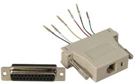 DB25 Female to RJ11/12 (6 Wire) Modular Adapter
