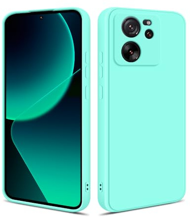 HSP Funda para Xiaomi 13T Pro, Carcasa Silicona, Case, Antipolvo, Turquesa | Antigolpes, antiarañazos, cortes precisos, bordes elevados, cámara protegida, capa cover, protector para móvil y teléfono
