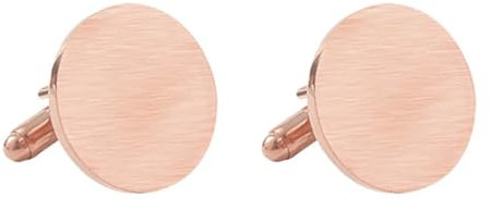 Manschettenknöpfe Herren Rund, Cufflinks Set Rund Gebürstet Legierung Hochzeit Schmuck Roségold für Hemd mit Geschenkbox