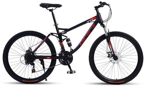 26 Zoll Mountainbike, 24-Gang Fahrrad MTB mit Vollfederung, MTB Dirt Bike für Städte, Arbeitswegen, Reisen in Bergen,24-Spoked-Wheel