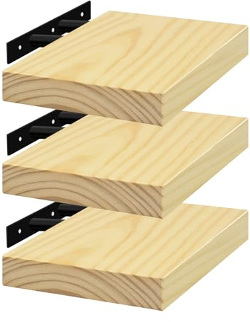 eSituro Wandregal Holz, Regal Wand, Hängeregal, Schweberegal, Regalbrett 80x19x3,6 cm, Wand Regal, für Küche Wohnzimmer Schlafzimmer, Wandboard mit unsichtbarer Halterung, Holzoptik