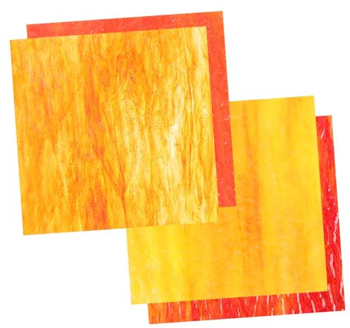 TEHAUX 4pcs Glass Mosaic Tiles Sheet Craft DIY Tiles Glass for Crafts DIY Jewelry Art Supplies