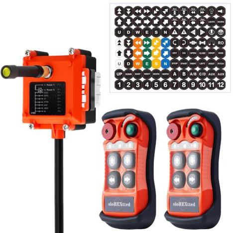 Control remoto industrial inalámbrico de 4 botones para grúa y polipasto eléctrico 12-24V 2T1R