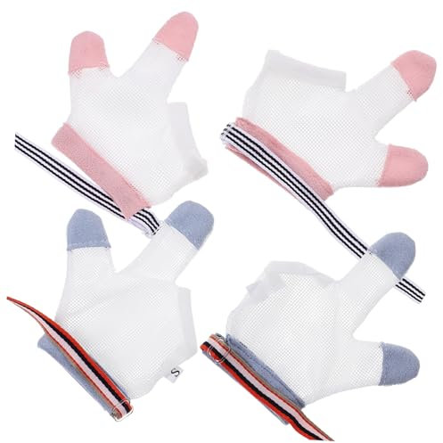 TOYANDONA 10pairs Stop Sucking Gloves Teething Mittens Finger Biting Prevention Comfortable Flexible for Boys and Girls
