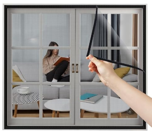 Store Moustiquaire Fenetre De Toit pour Terrasse 155x195cm Noir Transparente Universelle Fenêtre/Lavable | Bricolage