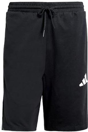 Adidas Homme Essentials Three Stripes Single Jersey Short 10IN, Black/White, M