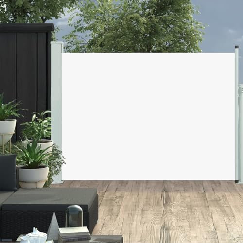 Cinyiqo Toldo Lateral retráctil de jardín Color Crema 120x500 cm, Toldos Exterior Terraza, Toldo para Balcon, Toldos Jardin, Toldo Privacidad Balcon, Toldos Terraza - 48389