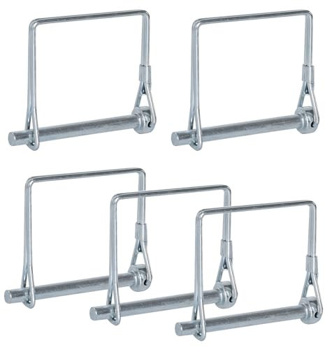 Rohrklappsplinte, 5 Stück Einen Splinte 8mm Klappsplint, Sicherungsstift mit quadratischem Schaft, Rechteck Karbonstahl Sicherungssplint, für Zapfhecken, Anhängerkupplungen und Garten