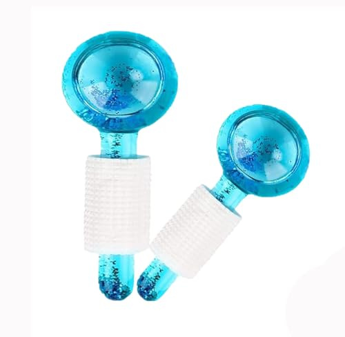 Wxinsheng Masaje de Hielo Bola,2 Globos Faciales de Hielo para Rostro,Rodillo Facial Ice Globes Cryo Stick,Masajeadores Faciales para Piel Fría,Tonifican la Piel y Mejoran la Circulación Sanguínea