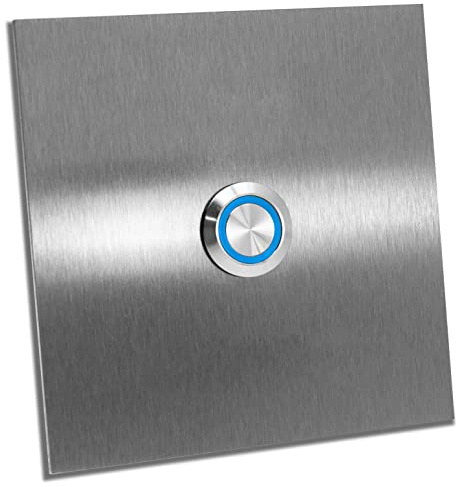 Jung-Edelstahl-Design Türklingel Bochum E1, Klingel V2a Edelstahl Led Klingelplatte verschiedene Größen (blau)