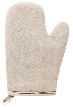 GUTUYEHKEA Solid Color Heat Glove Cotton Linen Fashion Nordic Kitchen Cooking Microwave Gloves Baking BBQ potholders Oven Mitts glove(Cream Color)