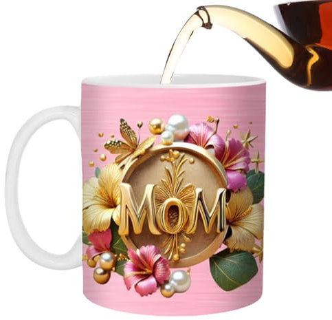 Generisch Tasse pour la fête des mères, tasse à café en céramique, motif floral, appréciation élégante pour les amateurs de café - amateurs de thé - fille fils sœur