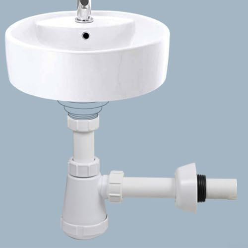 Tube Odour Trap, G1-1/4 Siphon For Washbasin, Multi-fit Sink Waste Kit, Suitable For Standard Sinks And Washbasins, White