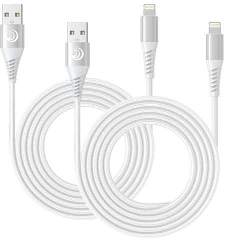 Aioneus Cable Cargador iPhone 3M Cable Carga Rápida MFi Certificado | Cable iPhone Carga Rápida Nylon Trenzado Cable Lightning USB Compatible con iPhone 14/13/12/11 Pro Max/XS/8/7/6/5/SE, iPad