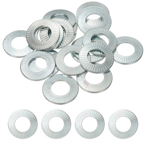 PATIKIL Arandelas Planas M16x32x2mm 20Pcs Acero 65Mn Arandela Belleville Conica Estriada Junta Métrica Para Automoción Industria Construcción (Cincado Blanco)
