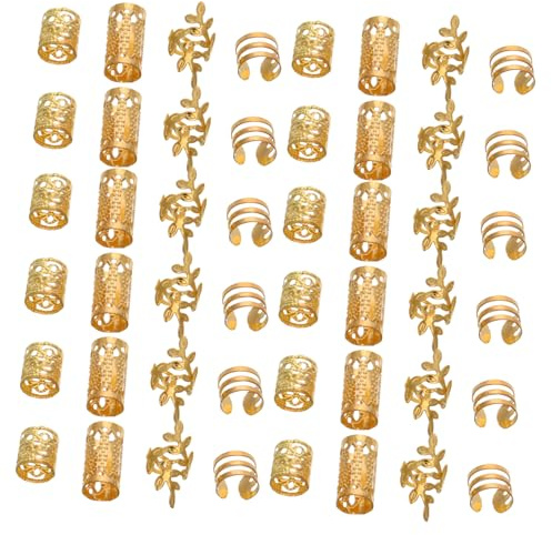40 Stück Haarschmuck aus Legierung für Dreadlocks Gold | Vielseitig für Hochzeiten und Bühnenauftritte, Selbstgemacht Design, Leicht Anzuwenden, für Frauen und Männer