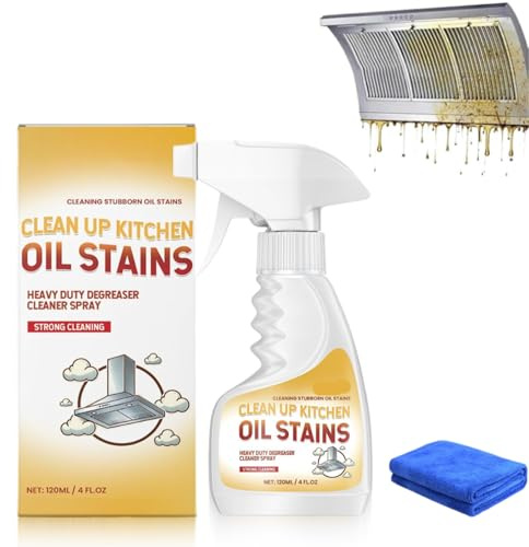 Clean Kitchen Oil Stains, Multi-purpose Heavy Oil Cleaner, Heavy Duty Kit Chen Degreaser Spray for Kitchen, Microwaves, Countertops, Range Hoods, Stoves, and Cookware (1)