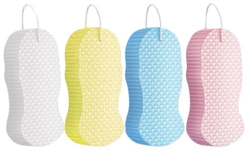 4 Pcs Exfoliating Sponge, Magic Exfoliating Sponge, 3D Gentle Exfoliatings Bath Sponges, for Adults Kids Body Cleaning Supplies, for Face Body Skin, Resuable