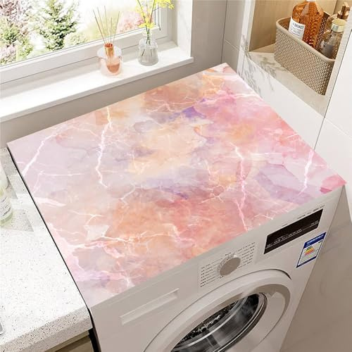 Highdi Marbre Colorées Housse de Protection pour Machine à Laver Top,Coussin de Machine à Laver Antidérapant Housse de Machine à Laver pour Machine à Laver Ou Sèche-Linge (Rose,30x40cm)