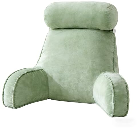 Cuddle Cushion, Reading Pillow with Removable Cover, Plentiful Filling Back Support Cushion for Adults/Kids, Soft Cosy Backrest for Bed, Couch, Ideal for Relaxing, Working, Watching TV - Green