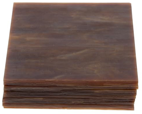 Alipis Feuilles de Verre pour Vitrail 10 Pcs Couleur Marron Matériau Mosaïque Trempé pour Projets de Vitraux Carreaux de Verre Artisanaux pour Décoration D’Église et Loisirs Créatifs