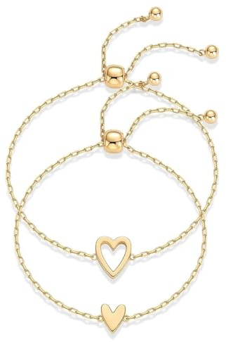 KummerSaprk Mother Daughter Bracelets for Women Matching Bracelets Adjustable Heart Bracelet Set Jewellery Gift for Women