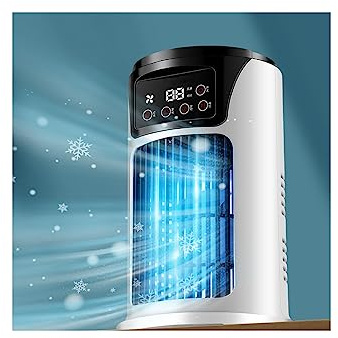 Qcwwy Ventilador de Aire Acondicionado con Pulverizador, Enfriador de Aire de Escritorio USB con 6 Velocidades de Viento, 6 Horas de Sincronización, Ajuste de Múltiples Posiciones,