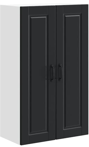 HETFTJN Black Engineered Wood Kitchen Wall Cabinet with 2 Doors