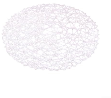 Juego de manteles individuales de papel natural, manteles individuales redondos resistentes al calor de 13 pulgadas con diseño tejido hueco, para decoración de comedor fácil de limpiar para hogares y